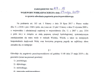 POGOTOWIE PRZECIWPOWODZIOWE ODWOŁANE