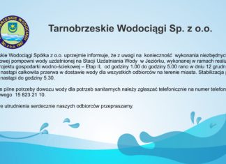 UWAGA! PRZERWA W DOSTAWIE WODY