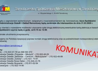 2020.03.18 – REORGANIZACJA PRACY TARNOBRZESKIEJ SPÓŁDZIELNI MIESZKANIOWEJ W TARNOBRZEGU