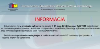 2020.04.01 – TRANSMISJE Z TARNOBRZESKICH PARAFII NA CZAS KWARANTANNY
