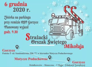2020.12.05 – STRAŻACKI ORSZAK ŚWIĘTEGO MIKOŁAJA PRZEJEDZIE PRZEZ GMINĘ GORZYCE