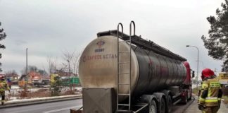 2021.01.23 – POŻAR HAMULCÓW W SAMOCHODZIE CIĘŻAROWYM!