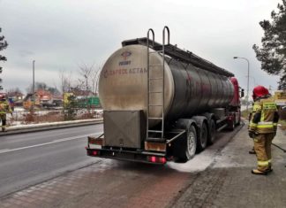 2021.01.23 – POŻAR HAMULCÓW W SAMOCHODZIE CIĘŻAROWYM!