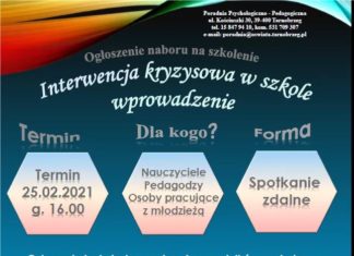 SZKOLENIE DLA NAUCZYCIELI – ZGŁOSZENIA DO 22 LUTEGO