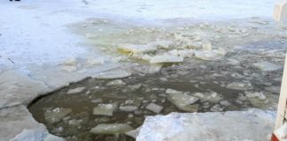 2021.02.01 – POD KIEROWCĄ SKUTERA ŚNIEŻNEGO ZAŁAMAŁ SIĘ LÓD