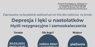 2021.03.10 – WEBINARIUM – DEPRESJA I LĘKI U NASTOLATKÓW