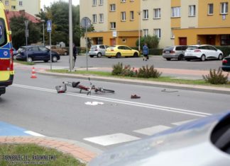 POTRĄCENIE ROWERZYSTY NA ULICY KOPERNIKA W TARNOBRZEGU