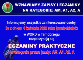 WRACAJĄ EGZAMINY NA KATEGORIĘ A
