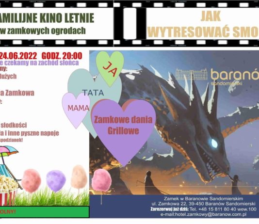 FAMILIJNE KINO LETNIE W ZAMKOWYCH OGRODACH