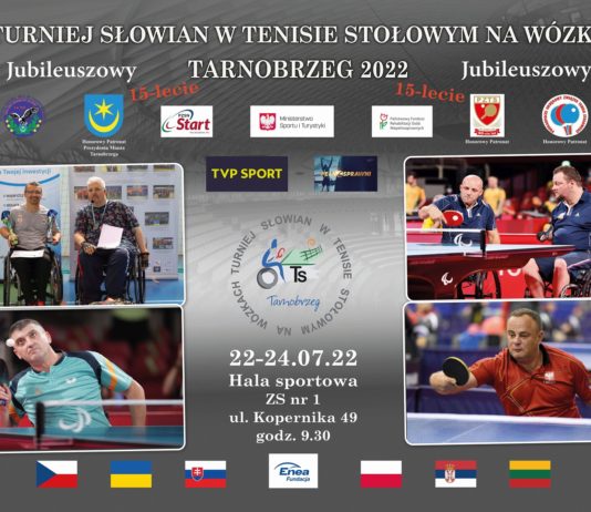 JUBILEUSZOWY, MIĘDZYNARODOWY XV TURNIEJ SŁOWIAN W TENISIE STOŁOWYM NA WÓZKACH