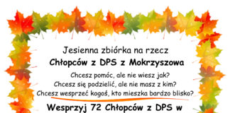 JESIENNA ZBIÓRKA DLA CHŁOPCÓW Z DPS W MOKRZYSZOWIE