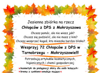 JESIENNA ZBIÓRKA DLA CHŁOPCÓW Z DPS W MOKRZYSZOWIE