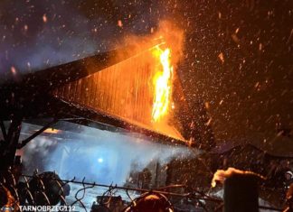 POŻAR NA TARNOBRZESKIM MOKRZYSZOWIE