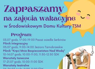 ZAJĘCIA WAKACYJNE W ŚRODOWISKOWYM DOMU KULTURY TSM
