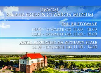 ZMIANA GODZIN OTWARCIA ORAZ DNIA BEZPŁATNEGO ZWIEDZANIA MUZEUM ZAMKOWEGO W SANDOMIERZU