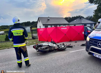 ŚMIERTELNE POTRĄCENIE MOTOCYKLISTY W GRĘBOWIE