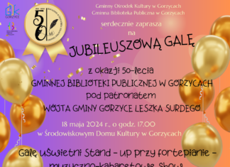 GMINNA BIBLIOTEKA PUBLICZNA W GORZYCACH W TYM ROKU OBCHODZI SWÓJ JUBILEUSZ 50-LECIA