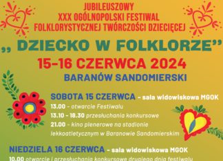 JUBILEUSZOWA EDYCJA OGÓLNOPOLSKIEGO FESTIWALU “DZIECKO W FOLKLORZE”
