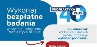 BEZPŁATNE BADANIA “PROFILAKTYKA 40+”
