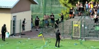 AWANTURA NA STADIONIE. ZOBACZCIE URYWKI Z SOBOTNIEGO MECZU SIARKA TARNOBRZEG – SANDECJA NOWY SĄCZ.