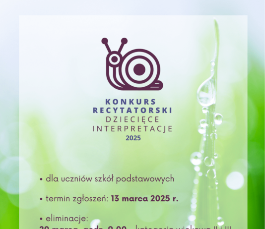 XXXIII KONKURS RECYTATORSKI “DZIECIĘCE INTERPRETACJE”