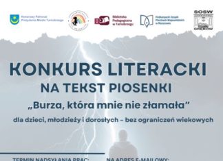 “BURZA, KTÓRA MNIE NIE ZŁAMAŁA” – KONKURS LITERACKI NA TEKST PIOSENKI