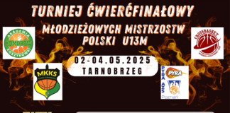 TURNIEJ ĆWIERĆFINAŁOWY MŁODZIEŻOWYCH MISTRZOSTW POLSKI U13M W KOSZYKÓWCE W TARNOBRZEGU