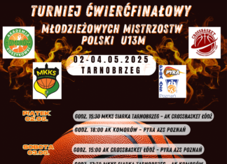 TURNIEJ ĆWIERĆFINAŁOWY MŁODZIEŻOWYCH MISTRZOSTW POLSKI U13M W KOSZYKÓWCE W TARNOBRZEGU