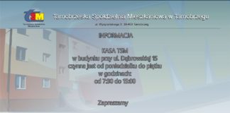 INFORMACJA O KASIE TSM NA OSIEDLU SERBINÓW