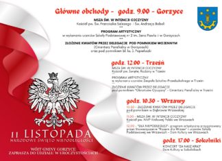 11 LISTOPADA. OBCHODY W GMINIE GORZYCE