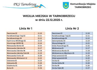 WIGILIA MIEJSKA – ROZKŁAD JAZDY AUTOBUSÓW