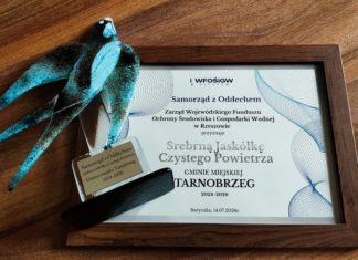 “SREBRNA JASKÓŁKA CZYSTEGO POWIETRZA” DLA TARNOBRZEGA
